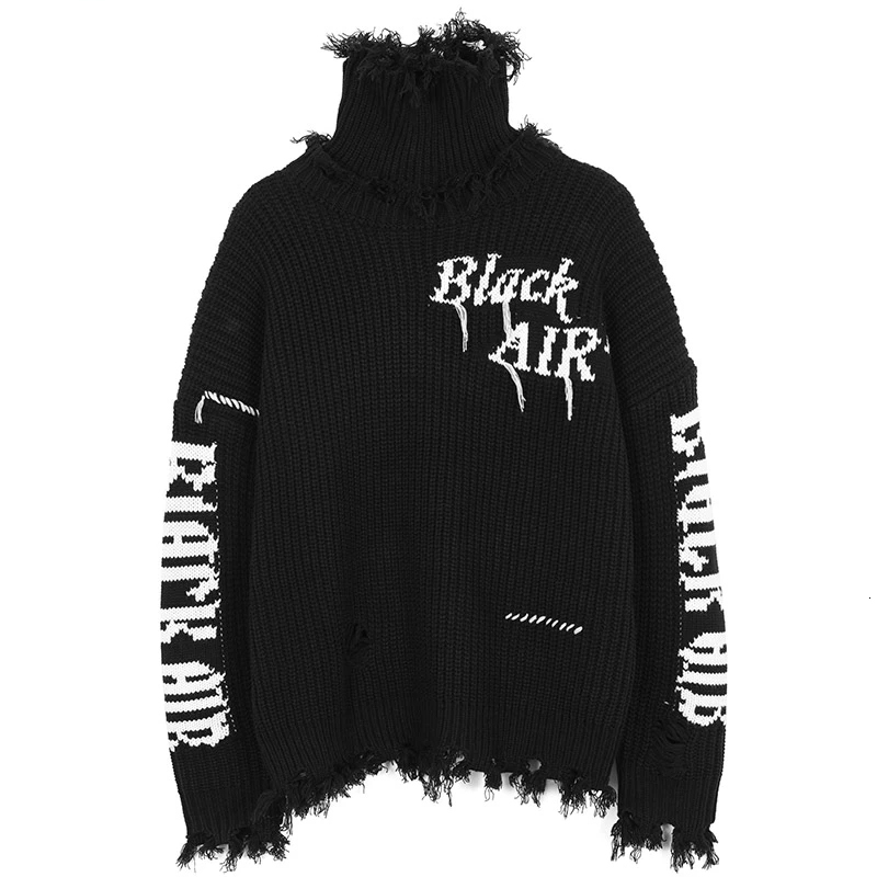 

men's sweaters pullovers de alta rua casual solto camisola casal streetwear outono pullovers malha gola do vintage dos homens zc3c, White;black