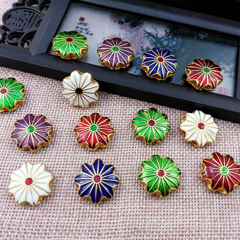 

430pcs 18mm Cloisonne Colour Enamel Lotus Loose Beaded DIY Jewellery Making Charm Earrings Bracelet Necklace Pendant Accessories