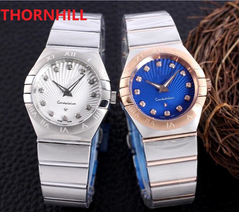 

High quality ladies women luxury quartz watches 28mm small designer classic constellation series rose gold mother-of-pearl case casual watch, As pic