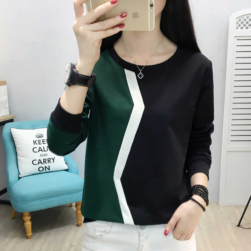 

Shintimes Sweatshirt Femme Hit The Color Women Fashion Clothes Patchwork Hoodie Womens Long Sleeve Korean Ropa Mujer 210615, Green 8769