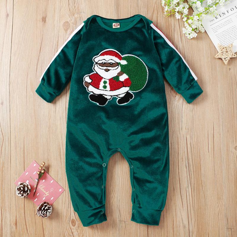

3-24m Born Infant Baby Girls Boys Christmas Cotton Cartoon Print Long Sleeve Santa Claus Romper Jumpsuit Clothes#45 Jumpsuits, Blue