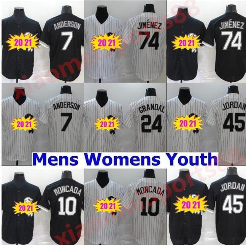 

20 21 Mens Women kids youth Baseball Jerseys Tim Anderson Yoan Moncada Yasmani Grandal Michael JD Eloy Jimenez All Stitched, Blue;black