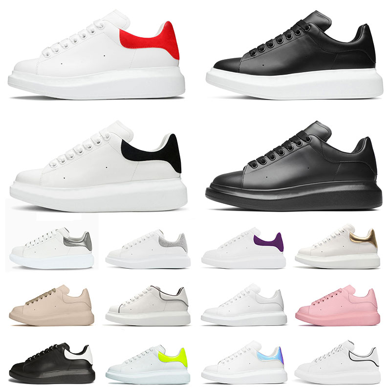 

2021 Fashion Casual Shoes Men's Women's Platform Sneakers Reflective White Luxurys Designers Leather Girl Black Beige Red Comfortable Flat Sneaker Trainers, # (1) 36-45