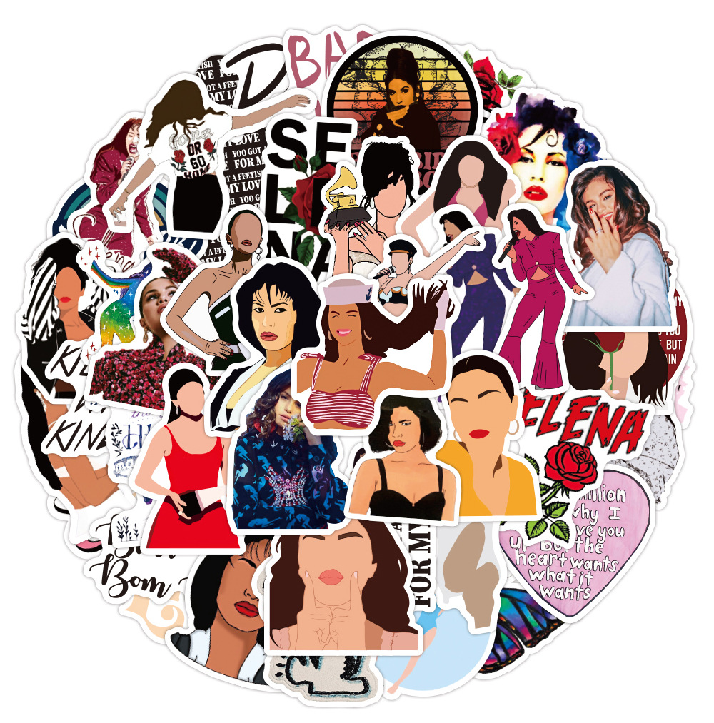 

50pcs/set poster Small waterproof Skateboard stickers famous american female singer For notebook laptop bottle Helmet car sticker PVC Guitar Decals, Multi colors