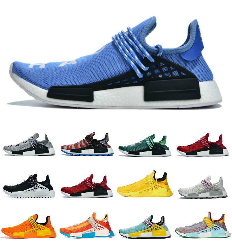 

Wholesale 2021 pharrell williams NMD human race mens running shoes Nmds Triple White Aqua Pink Orange Blue Nerd humans races women Outdoor trainers sneakers, Bubble package bag