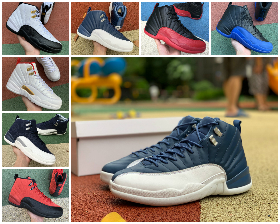 

2021 Jumpman University gold 12 12s mens basketball shoes Flu Game reverse taxi playoff sneakers iridescent reflective Dark Concord men trainers B2323