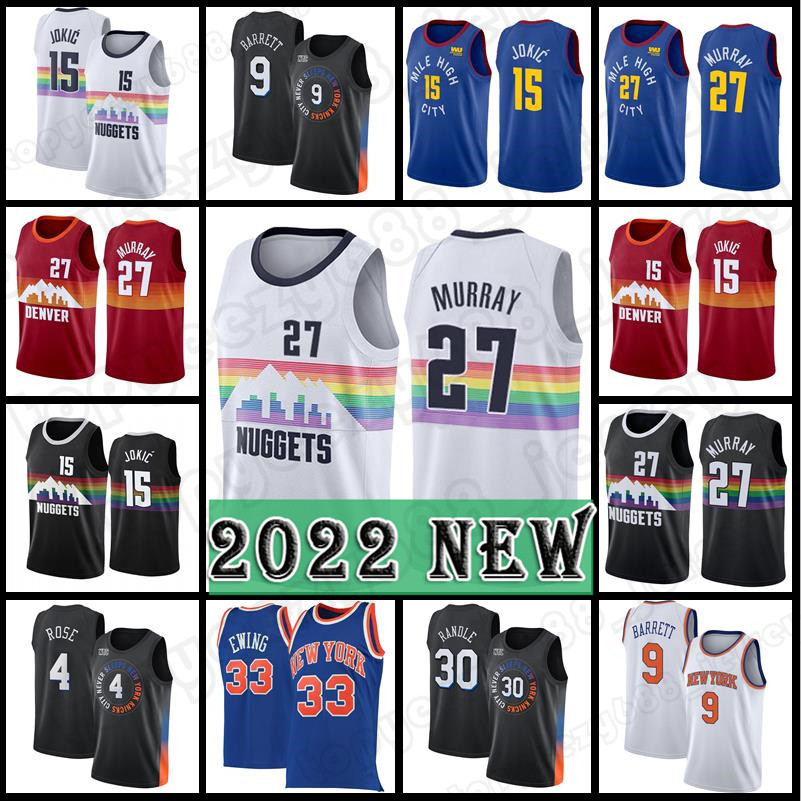 

Jamal 27 Murray 15 Jokic Basketball Julius 30 Randle Nikola Patrick 33 Ewing Derrick 4 Rose Kemba 8 Walker Knicks''Nuggets''Jersey