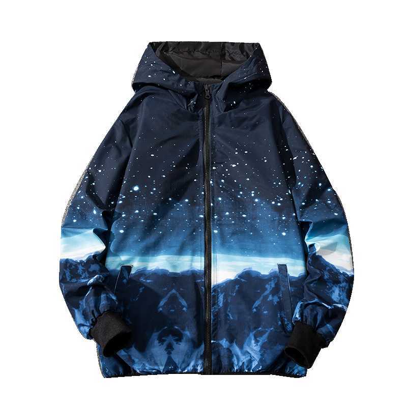 

Spring Autumn Thin Windbreaker Jacket Mens Reversible Letter print street couple Jacket Coat Young Male Hooded bomber Outwear X0621, Green