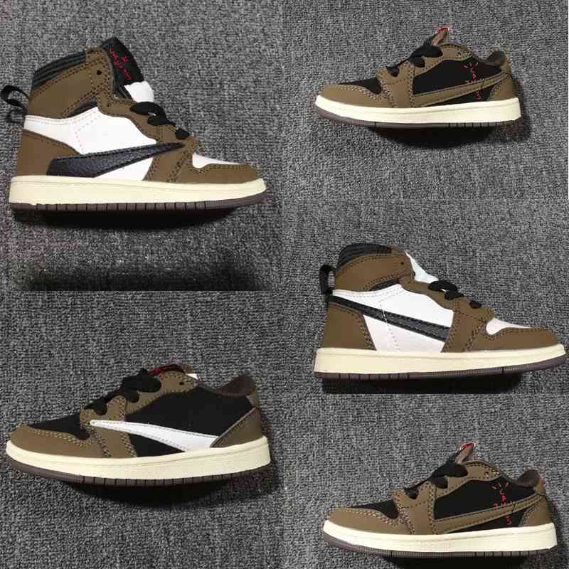

Infant Travis Scott Kids Shoes High Dark Mocha Low OG SP TS Black Brown Born Baby Cactus Jack Small Big Boy Girl 5y Sneakers