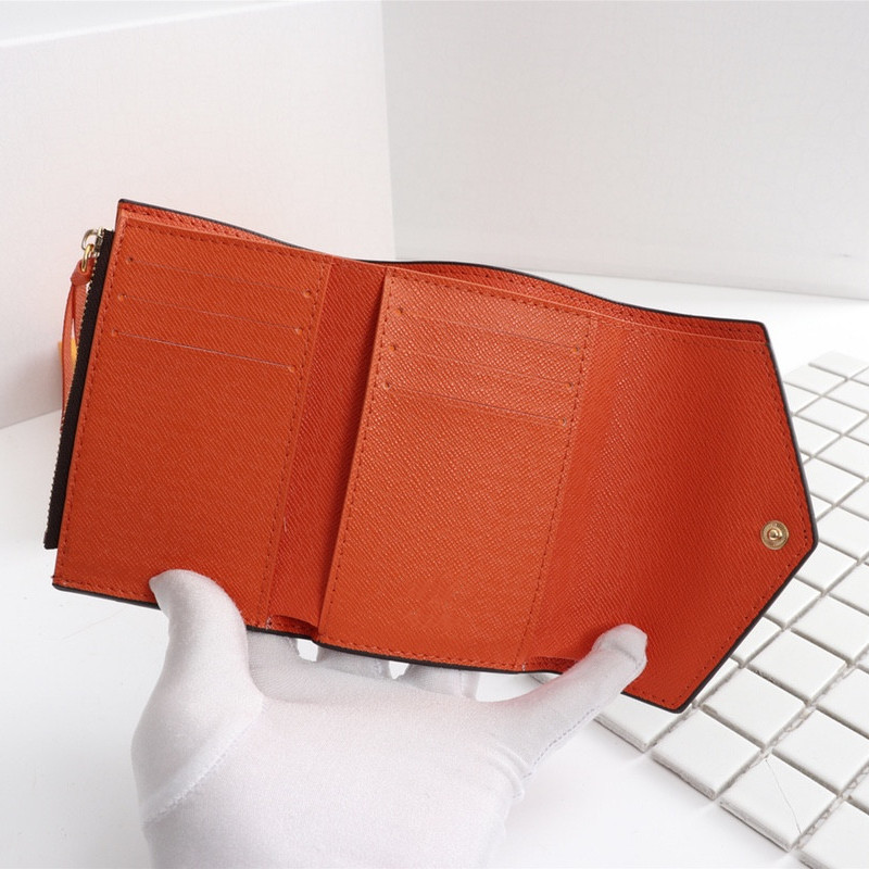 

Fashion credit card holder billfold Women Wallets Short Discount classic zippe leather flower plaid With original box woman Coin Purse Wallet LB113, Carton