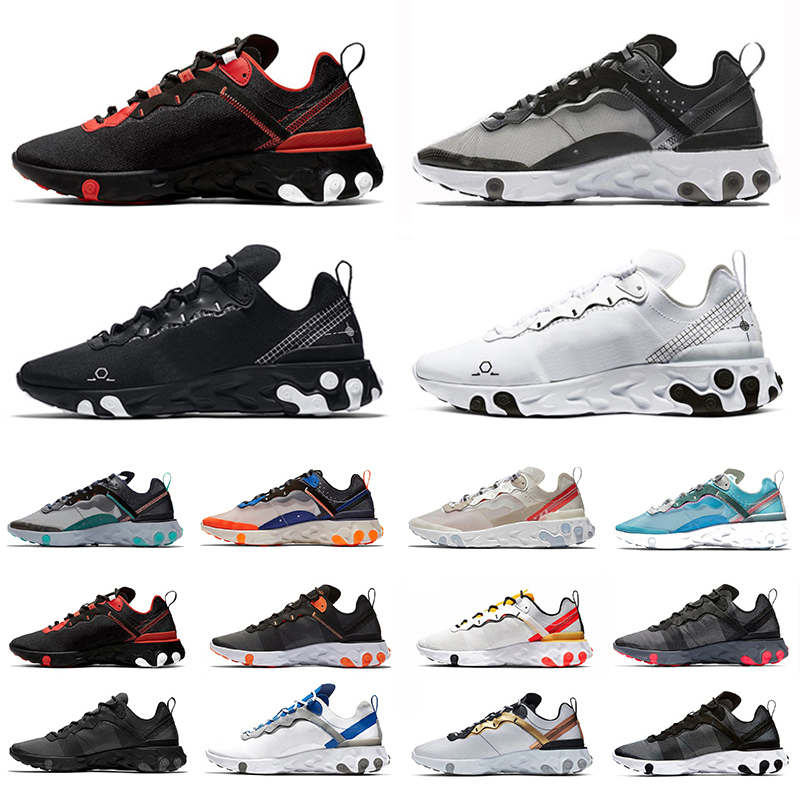

Triple black white schematic React element 87 55 mens running shoes sail Taped Seams Script Blue Chill men women trainers sports sneakers 36-45, Color#12