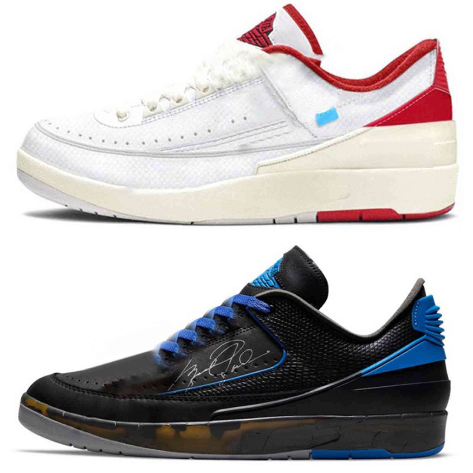 

Off Authentic 2 Low Black Royal Varsity Red White Shoes Men Women 1S Chicago UNC 4S Sail 5S Muslin Outdoor Sports Sneakers With Original Box