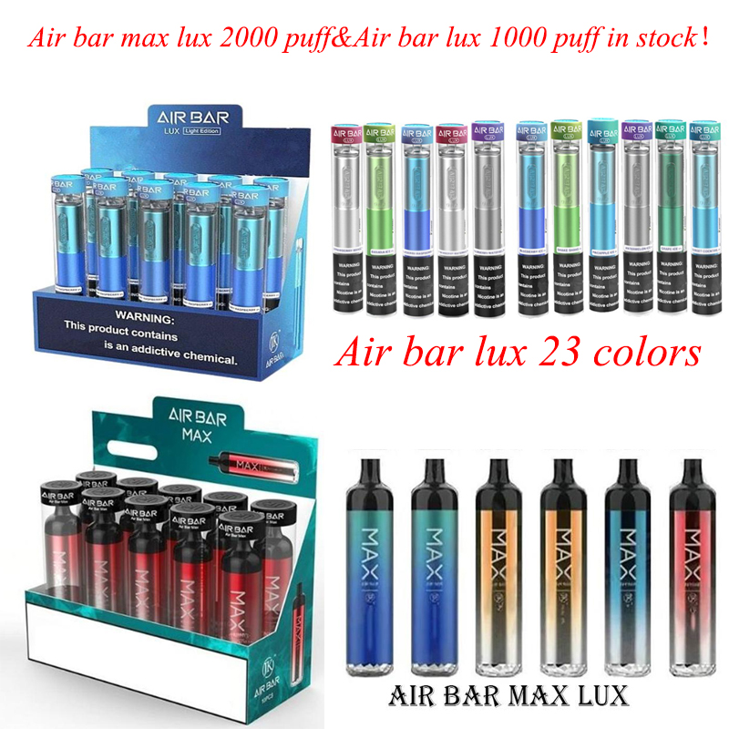 

Air Bar max Lux E-cigatettes rechargerable Disposable Device Cigarettes 2000 Puffs 6.5ML Pre-Filled Vape Pods 1250mah battery aviliable