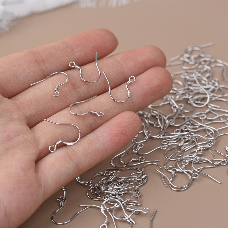 

200pcs/lot hot Sterling 925 Silver Earring Findings Fishwire Hooks Jewelry DIY 15mm fish Hook Fit Earrings 319 T2
