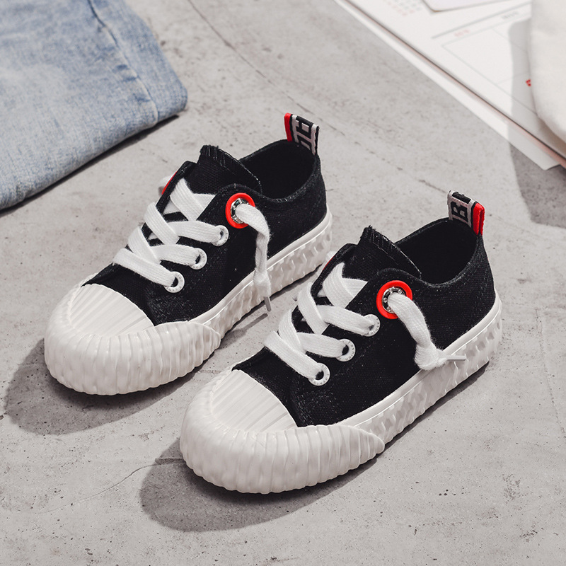 

Low-help children' biscuits, girls canvas shoes 2021 new boys casual shoes autumnal shoes, foot children' shoes, Black;grey
