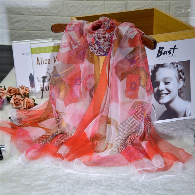 

Scarves 2021 Summer Printing Silk Scarf, Large-scale Sun Beach Towel. Dual Purpose Air Conditioning Cape, Blue;gray