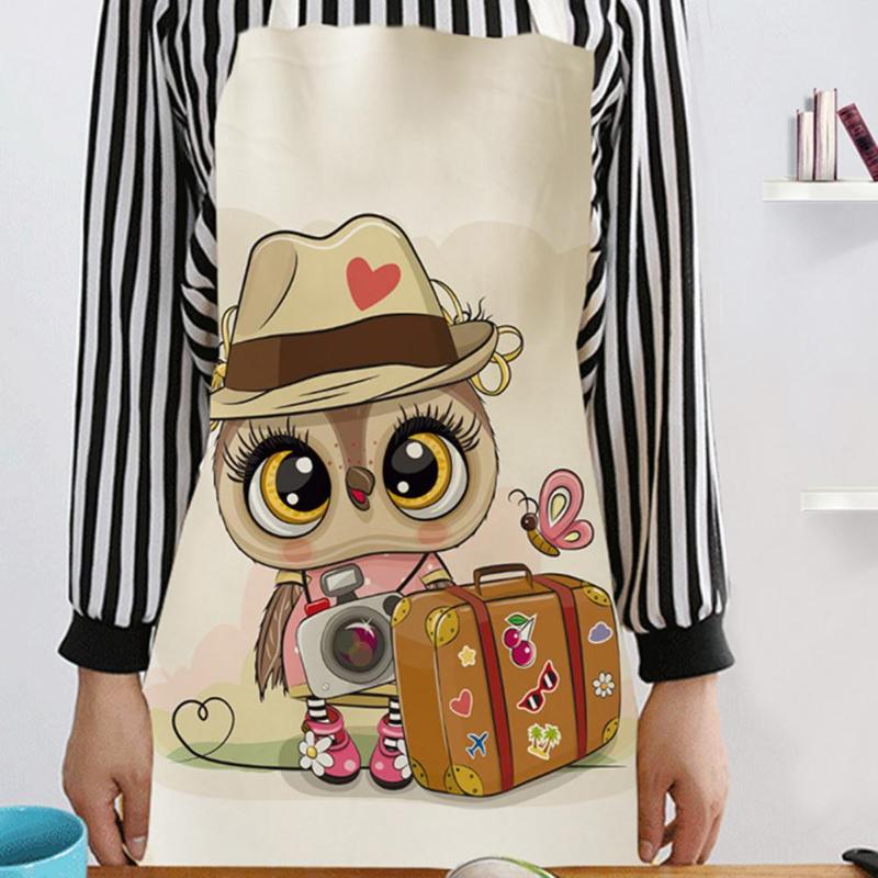 

Cute Cartoon Parrot Kitchen Apron Sleeveless Cotton Linen Baking Cooking Tools Household Cleaning Accessories Aprons