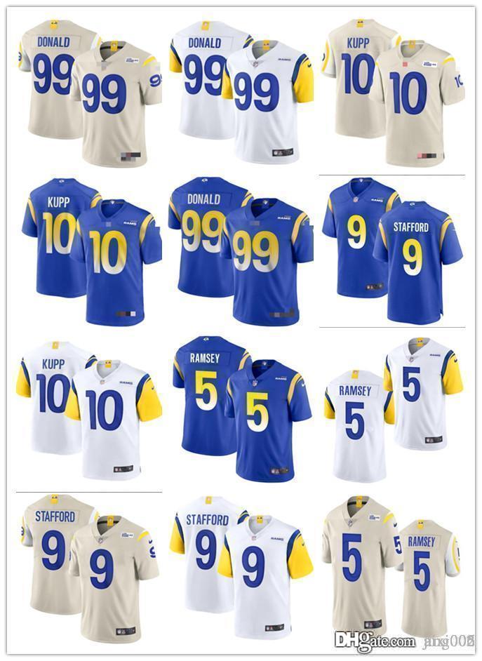 

Men Women Youth LosAngelesRams9 Matthew Stafford 10 Cooper Kupp 99 Aaron Donald 2 Robert Woods 5 Jalen Ramsey Football Jer, Colour