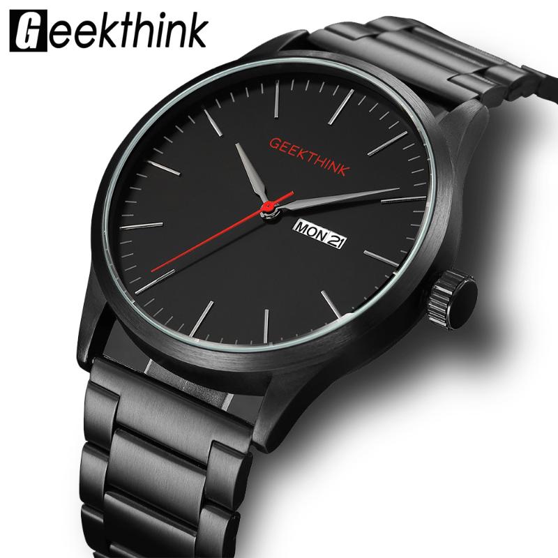 

Wristwatches Geekthink Business Watch Men Quartz Fashion Casual Luxury Top Brand Male Date Stainless Steel Leather Band Orologio Uomo Gift, Slivery;brown
