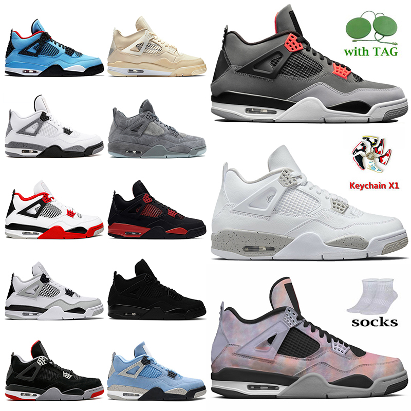 

Basketball Shoes 4s Infrared White Oreo Zen Master Jumpman 4 Red Thunder Sail Military Black Cat Fire Red University Blue With Socks Women Mens Trainers Sneakers, D24 cool grey 40-47