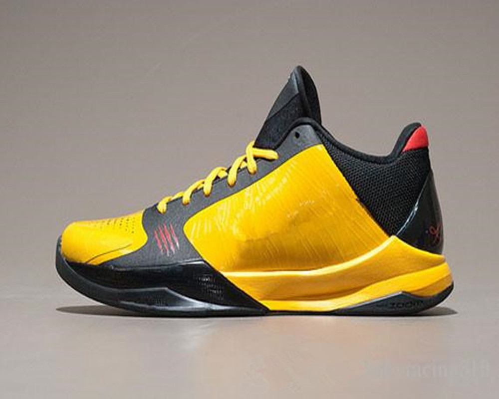 

Mamba 5 Bruce Lee Men Basketball Shoes High Quality Del Sol Metallic Silver Comet Red Black Sport Shoe Sneakers With Box, 20