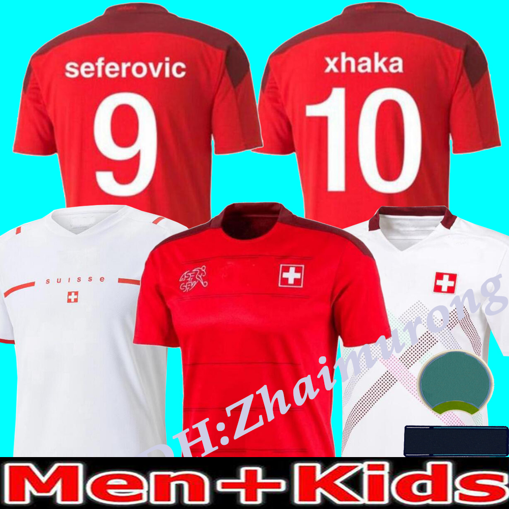 

2021 Switzerland Soccer Jerseys Home Away 21 22 jersey Seferovic Xhaha Elvedi Akanji Rodriguez Zakaria Embolo Behrami uniforms Football shirts Maillot De Foot