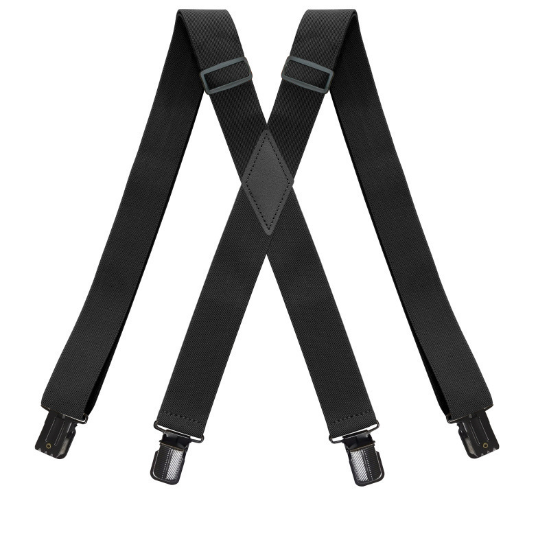 

Vintage Mens Work Suspenders 35cm Wide X-Shape with 4 Strong Clips Adjustable Elastic Trouser Pants Braces Father Husband Gift