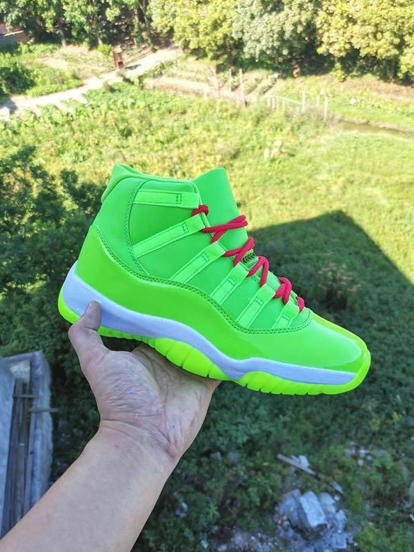 

Shoes Space Jam 11 Green Hornet men Jumpman 11s Lime Green Red
