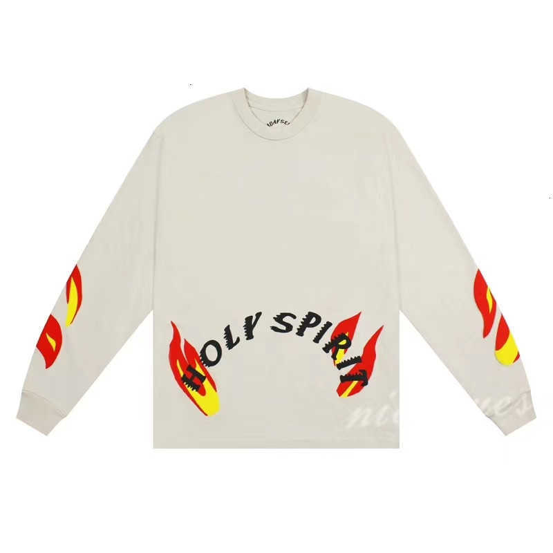 

Men's T-Shirts 3d Foam Printing Sunday Service Holy Spirit Long Sleeve T-shirt Men Women Top Kanye West Cpfm t Shirt NYDB, White;black