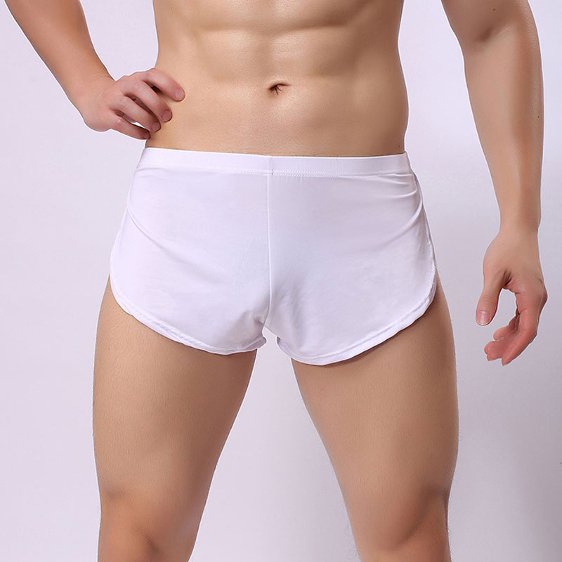 

Plus Size Ice Silk U Convex Pouch Boxers High Cut Open Breathable Boxer Underwear Gay Wear For Men F9, Black;white