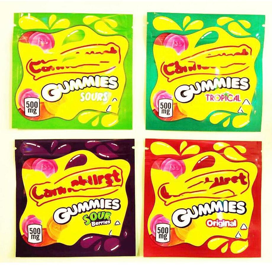 

Mylar Bag 500mg Edibles Empty Zipper Pouch Retail Storage Packaging for Tobacco Flo
