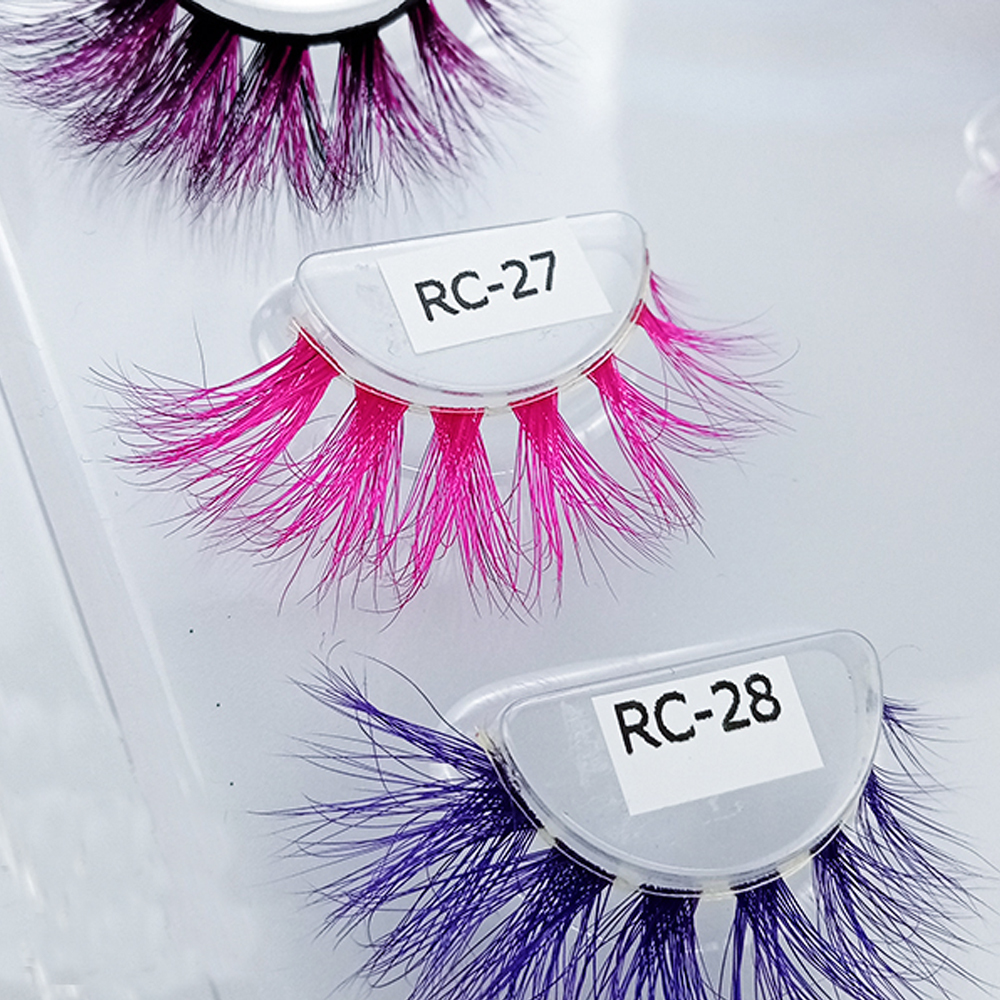

1pair Transparent Stem Colored Lashes 15mm-25mm False Eyelashes Soft Tousled 3d Spectacular Long Natural Mink Makeup