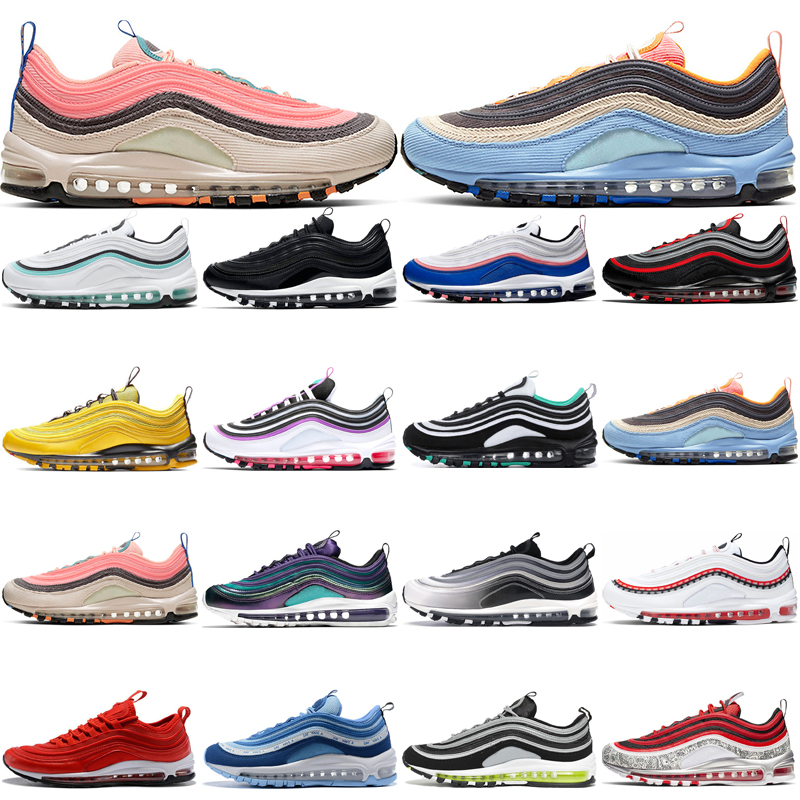 2021 Nouveau triple chaussures de course noires blanches 97 hommes femmes ont une journ←e jayson tatum jesus laser fuchsia London Summer of Love
