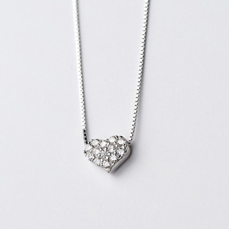 

s925 sterling silver small heart shaped necklaces pendant necklace sweet Valentine's Day girlfriend gift China jwellery Wife Mix Design Wholesale