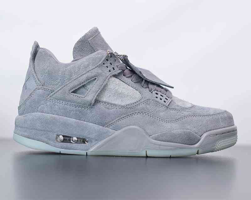 Jumpman 4 WOLF GREY Suede Basketball Shoes Outdoor Sports Sneakers With Original Box