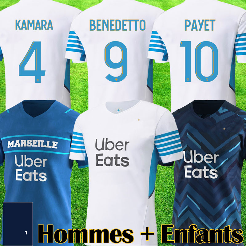 

Maillot OM 2021 2022 Soccer jersey Fans Player Version Maillots foot BALR BENEDETTO PAYET 20 21 22 Men Kids shirts, Kids home