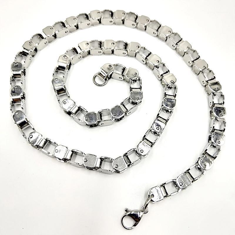 

Chains Box Chain Necklaces Women Long Necklace Men Stainless Steel Square Male Accessories Hip Hop Jewelry On The Neck