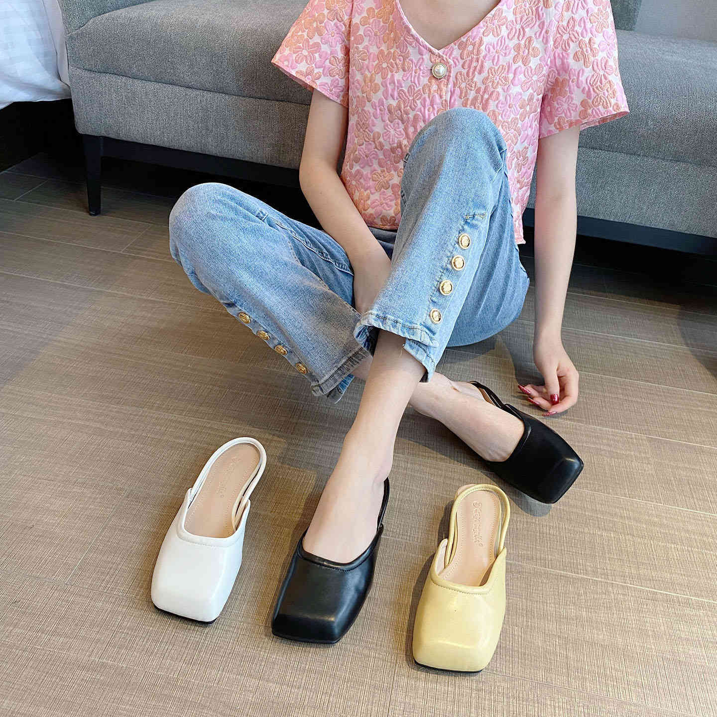 

summer fairy style sandals Slippers for outdoor use 6QXV, 1# shoe box