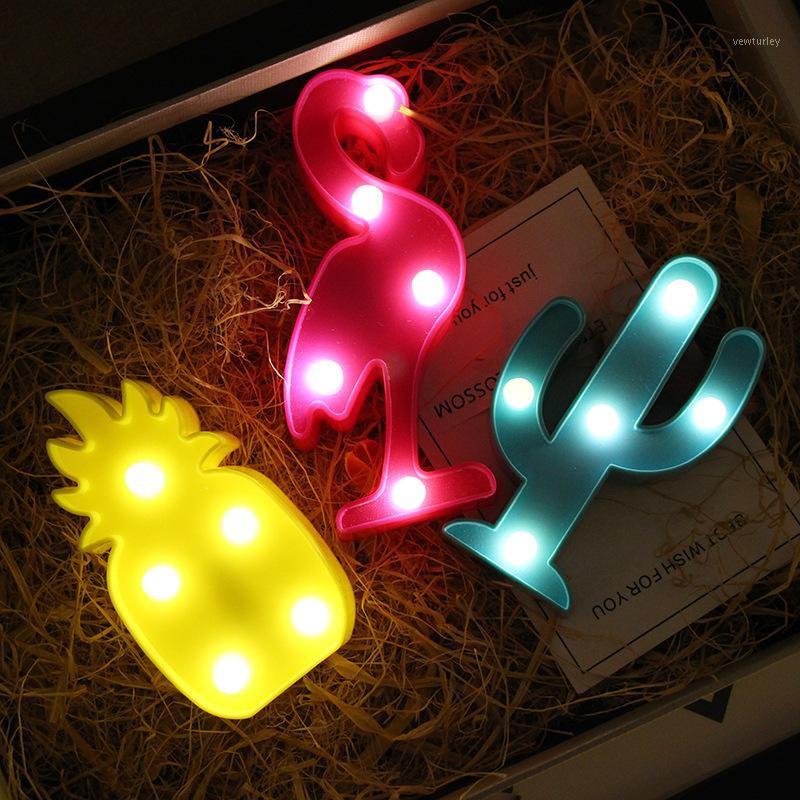

Party Decoration Mini Flamingo Pineapple Navidad 3D Night Light Marquee LED Lamp Christmas For Home Kids Baby Shower Gift Decor