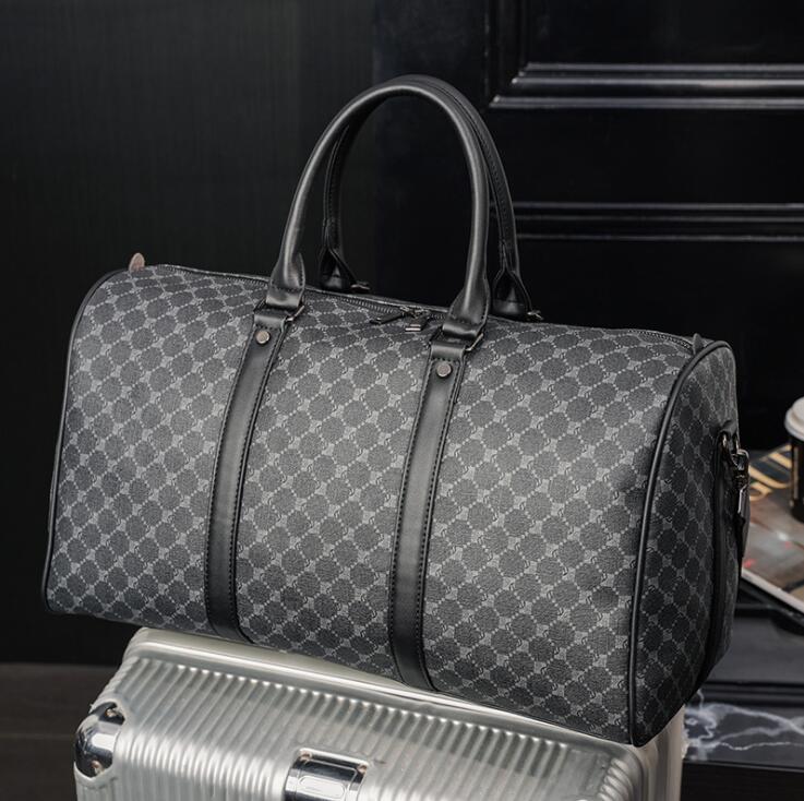 

men shoulder bag daily leisure plaid handbags street personality contrast leather backpacks outdoor sports fitness wet and dry separation fashion handbag, Black2