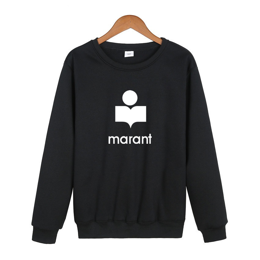 

Tracksuit Fashion Brand Marant Printing Suit Men's and Women's Running Casual Round Ne Sweater, Gray