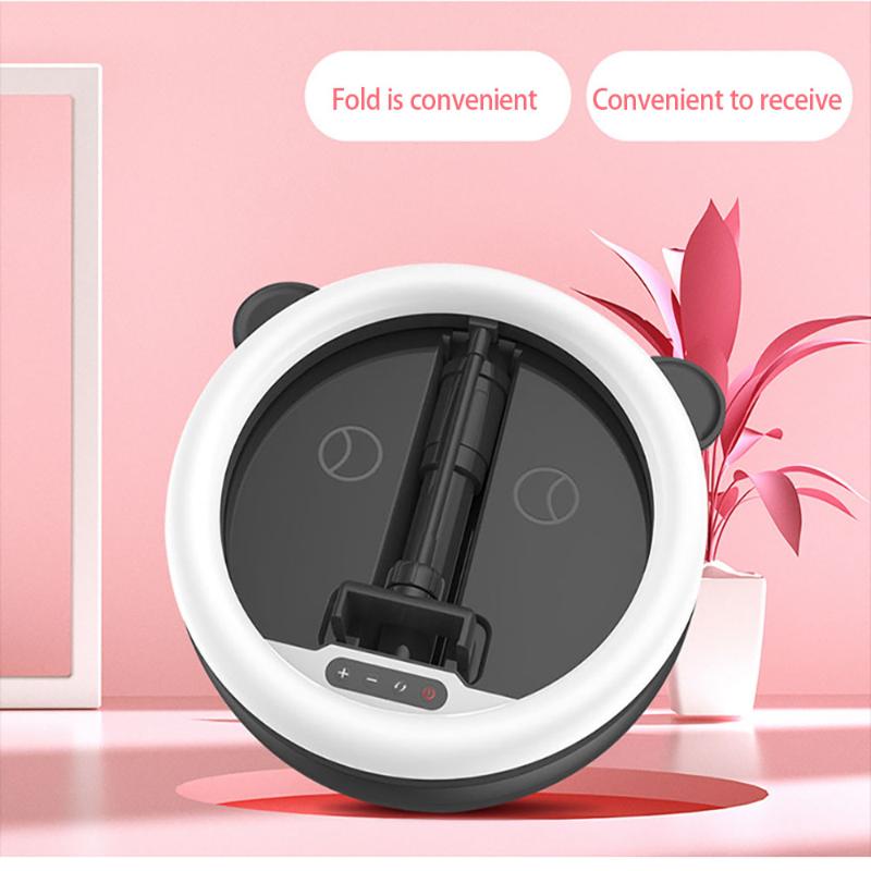 

Cell Phone Mounts & Holders Foldable LED Mobile Selfie Ring Fill Light Support Live Po Frame Makeup Online Stand