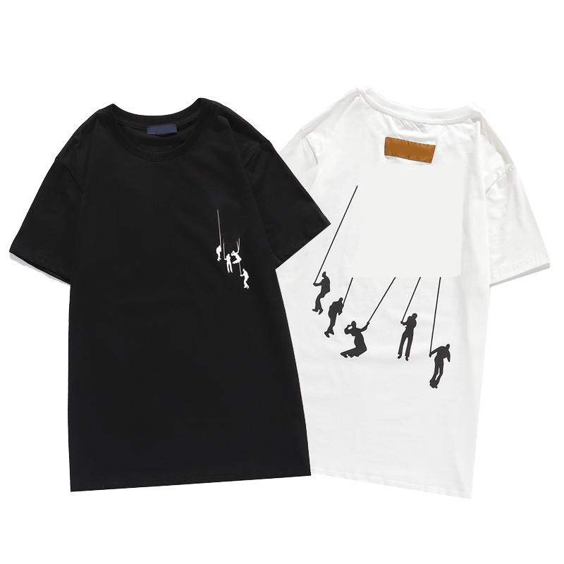 

Men Designer T Shirt with Letters Fashion Summer Tee Shirts for Women Casual Short Sleeve Homme Clothes 2 Styles