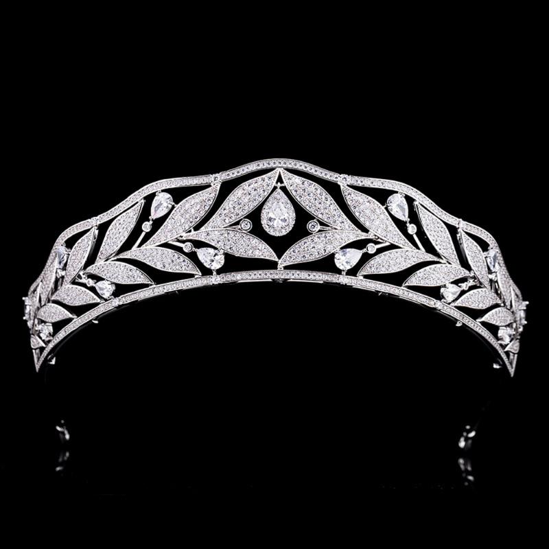 

Hair Clips & Barrettes Luxury Cubic Zirconia European Royal Princess Crowns CZ Wedding Bridal Tiaras Zircon Pageant Headpieces Party Prom Je, Golden;silver