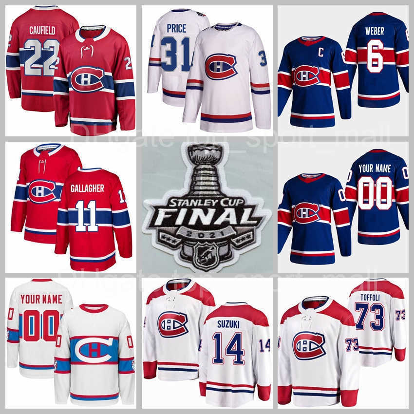 

Hockey Montreal Canadiens Carey Price Jersey Cole Caufield Shea Weber Brendan Gallagher Nick Suzuki Tyler Toffoli Jonathan Drouin Stanley, Red final patch