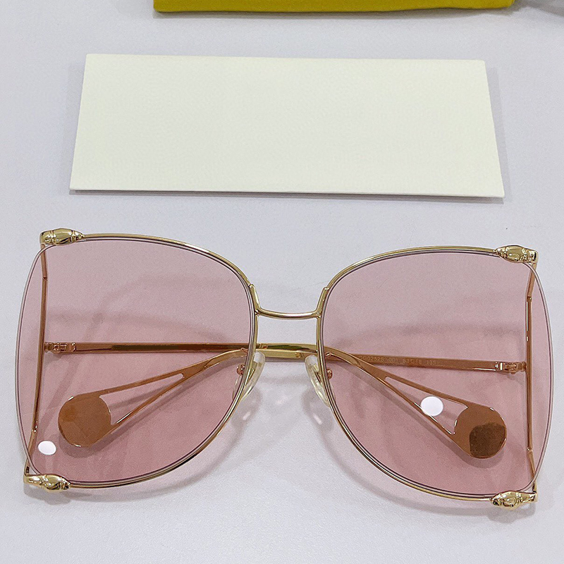 

Fashion sunglasses 0252S women eyeglasses personality big frame design with pearls at the end of temples ladies party glasses UV400 carry original box
