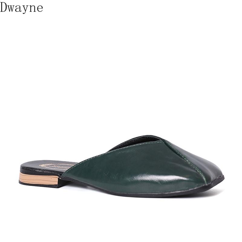 

Slippers Baotou Female 2021 Square Head Low Heel Wear Flat Lazy Drag, Black