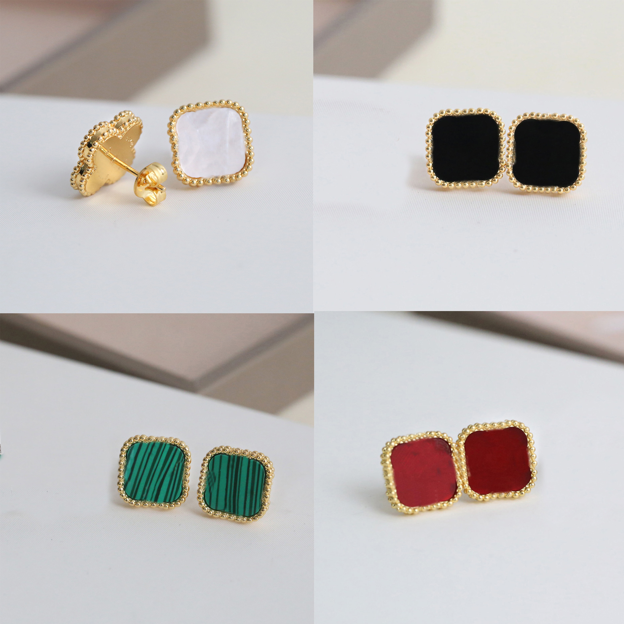 

Luxury Designer Stud Earrings Love Classic Charm Jewelry Couple Gift pendant Necklace Screw Party Wedding Cleefing dfg
