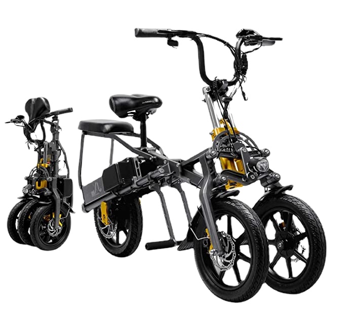 

Electric 2 Batteries 48V 350W Foldable Mini Tricycle 14 Inches 15.6Ah 1 Second High-End Electric Tricycle Folding Easy ebike