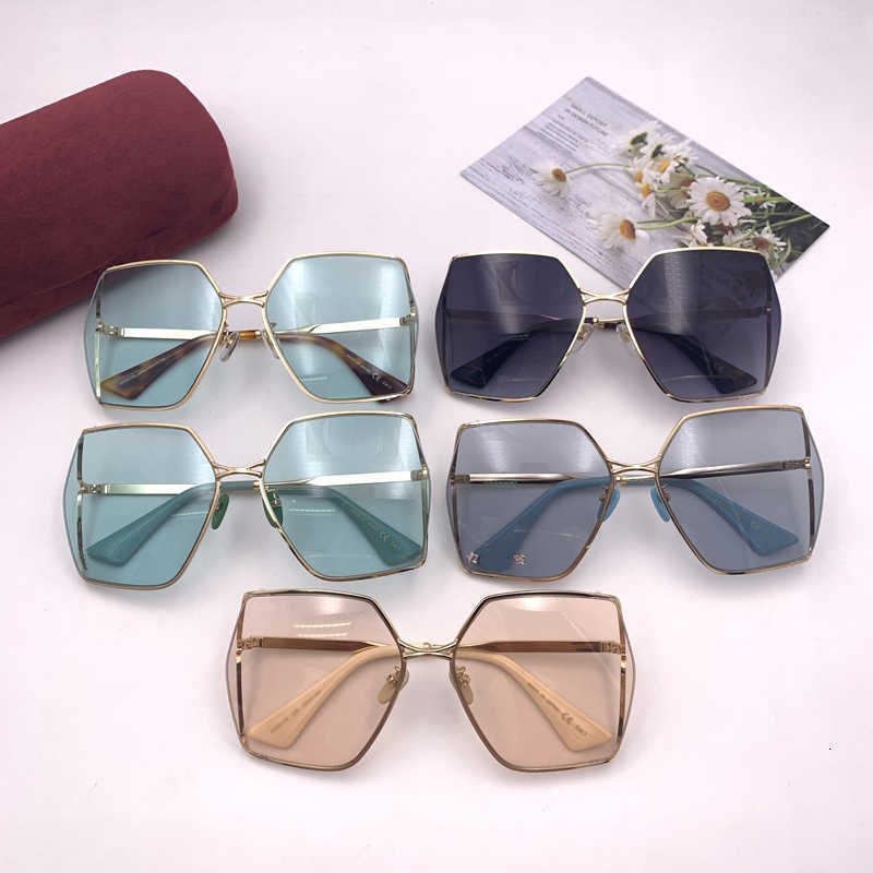 

sunglasses Mulame20 gg0817s new large frame round face hollow out UV proof Sunglasses show small face, White;black